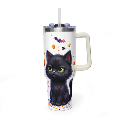 40oz Halloween Ghost and Black Cat Vacuum Thermal Tumbler