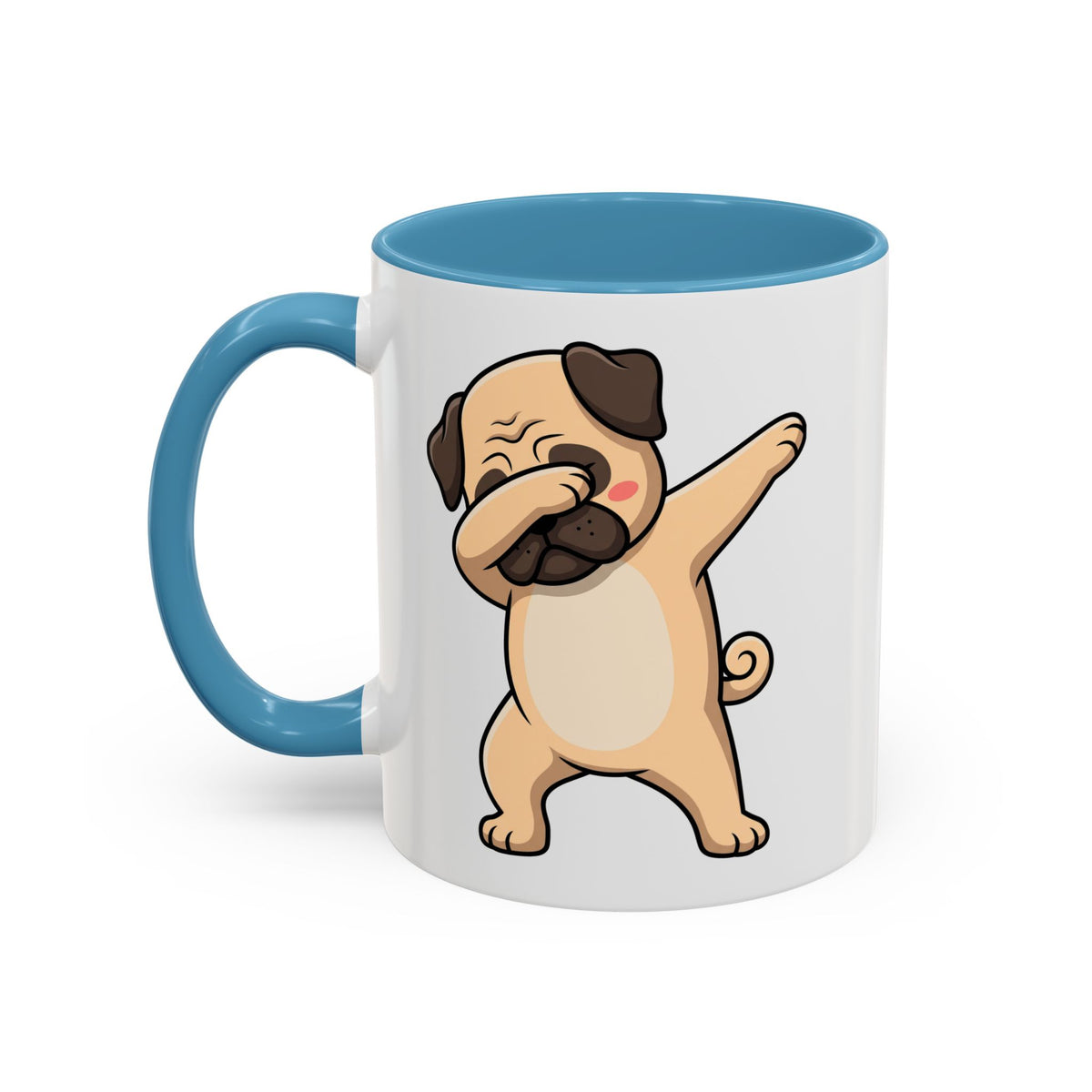 Dabbing Pug Coffee Mug — Cute Dog Accent Mug (11/15 oz)
