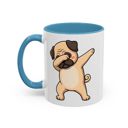Dabbing Pug Coffee Mug — Cute Dog Accent Mug (11/15 oz)