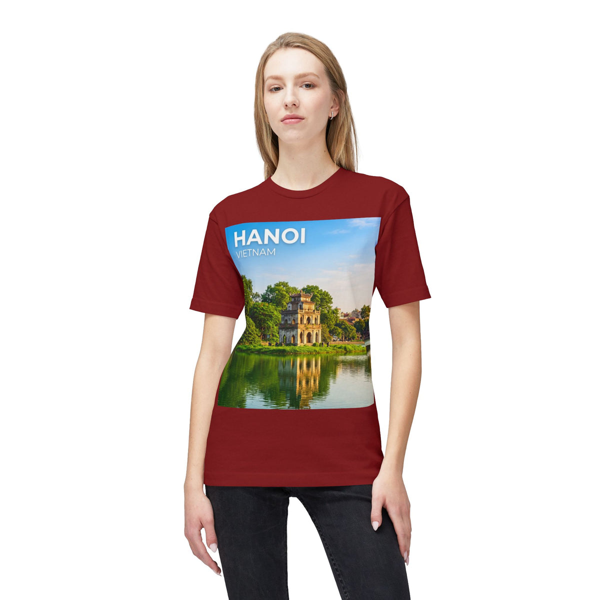 Hanoi Vietnam Travel T-Shirt – Hoan Kiem Lake Temple Photo Tee