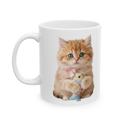 Orange Tabby Cat Ceramic Mug — Cute Kitten Coffee Cup (11oz & 15oz)