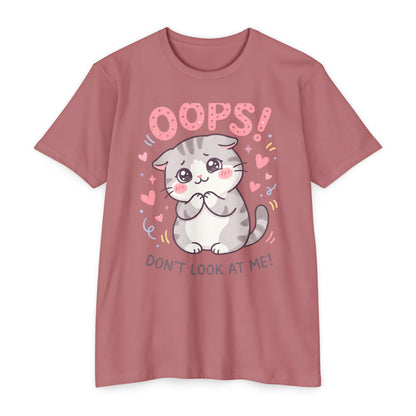 Oops! Cute Kitty Graphic T-Shirt — Adorable Cat Tee for Cat Lovers
