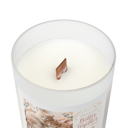 Cozy Cat 'Better Together' Frosted Glass Candle — 11oz