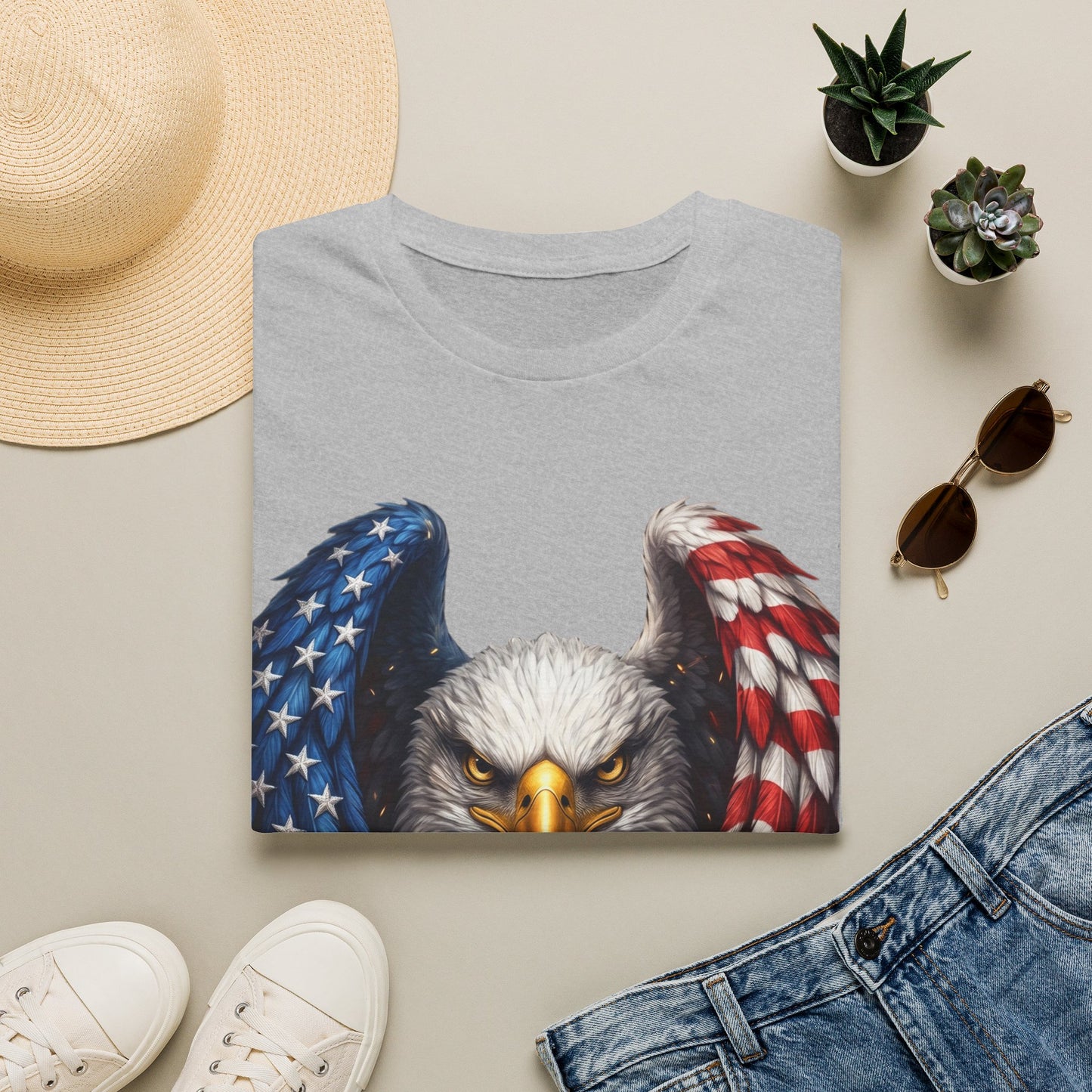 Patriotic Eagle T-Shirt — American Flag Wings Graphic