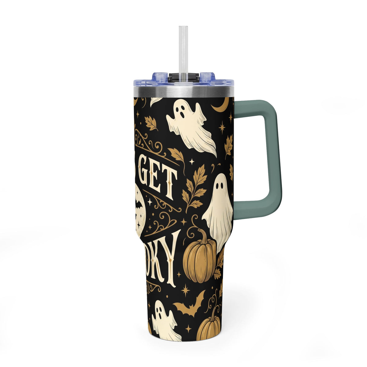 Let’s Get Spooky Halloween Ghosts & Pumpkins 40oz Thermal Tumbler