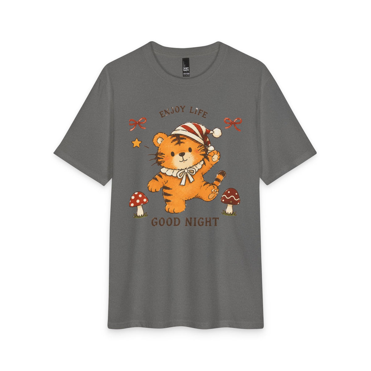 Cute Sleepy Tiger Tee – "Enjoy Life, Good Night" Graphic T-Shirt