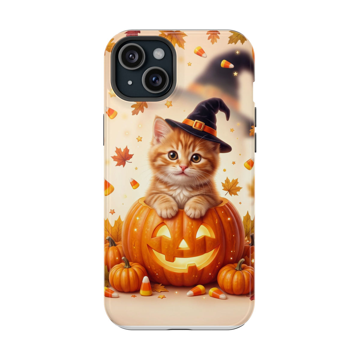 Halloween Kitten Pumpkin Phone Case — Magnetic Impact-Resistant