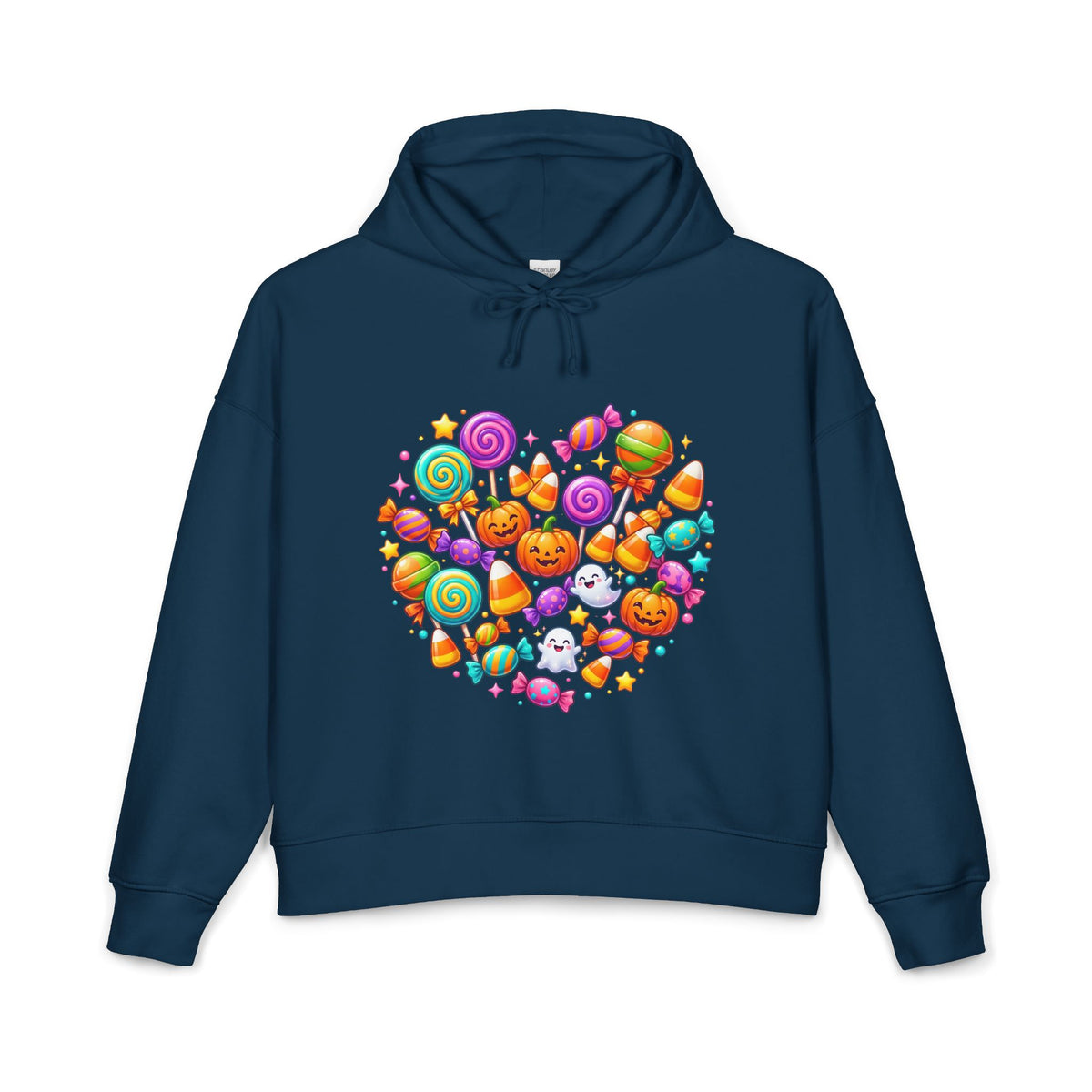 Halloween Candy Heart Hoodie — Cute Pumpkin & Candy Graphic