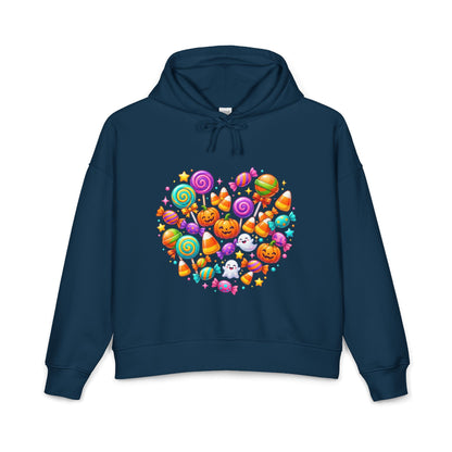Halloween Candy Heart Hoodie — Cute Pumpkin & Candy Graphic