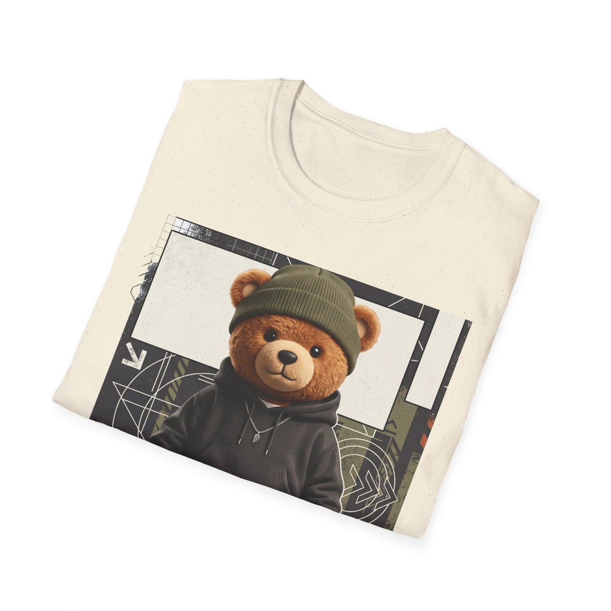 Teddy Bear Graphic T-Shirt — Streetwear Teddy in Beanie & Hoodie
