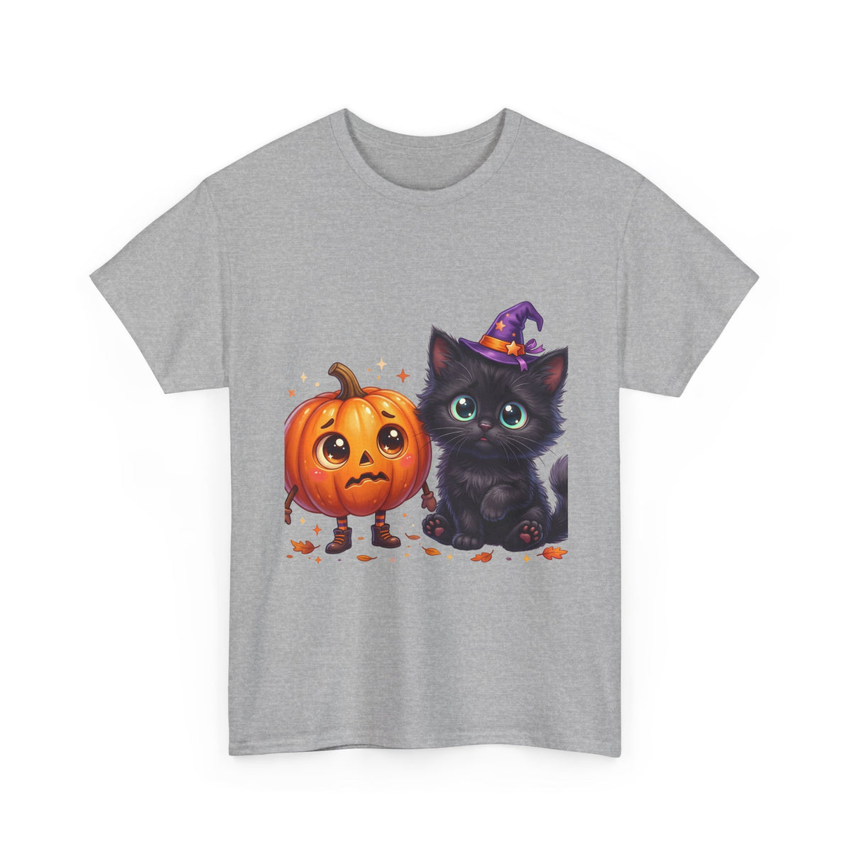 Halloween Black Kitten & Pumpkin T-Shirt