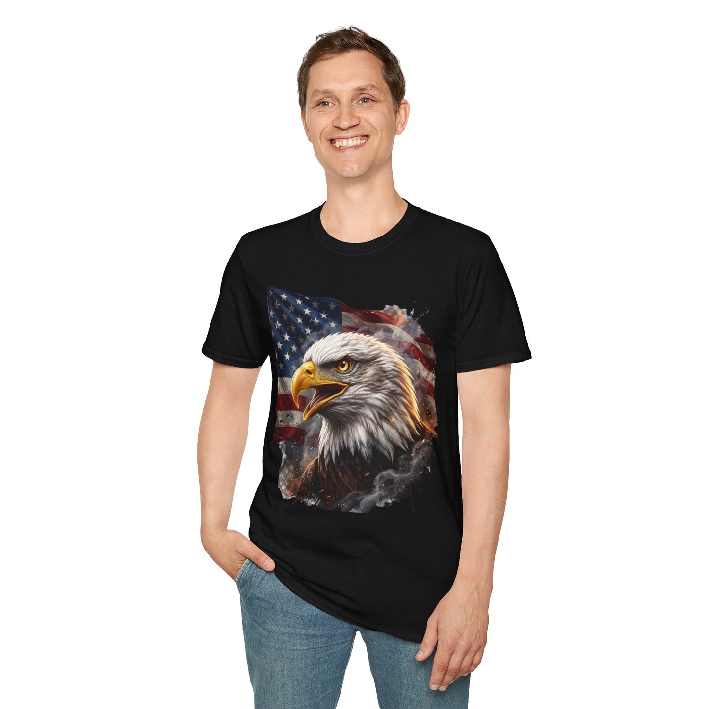 American Bald Eagle T-Shirt — Patriotic USA Flag Graphic Tee