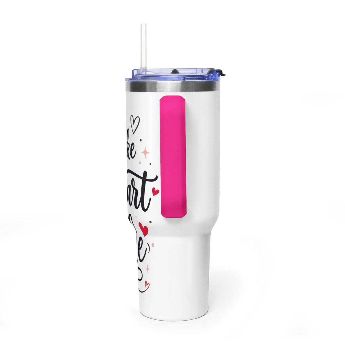 40oz Love-Themed Thermal Tumbler with Handle