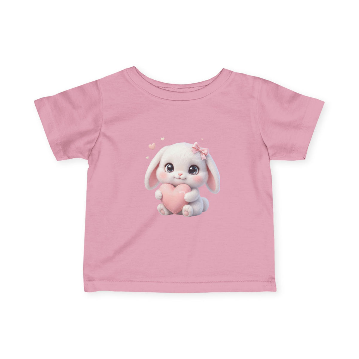 Infant Tee — Cute Bunny Holding Heart Baby Shirt (Easter, Newborn Gift)