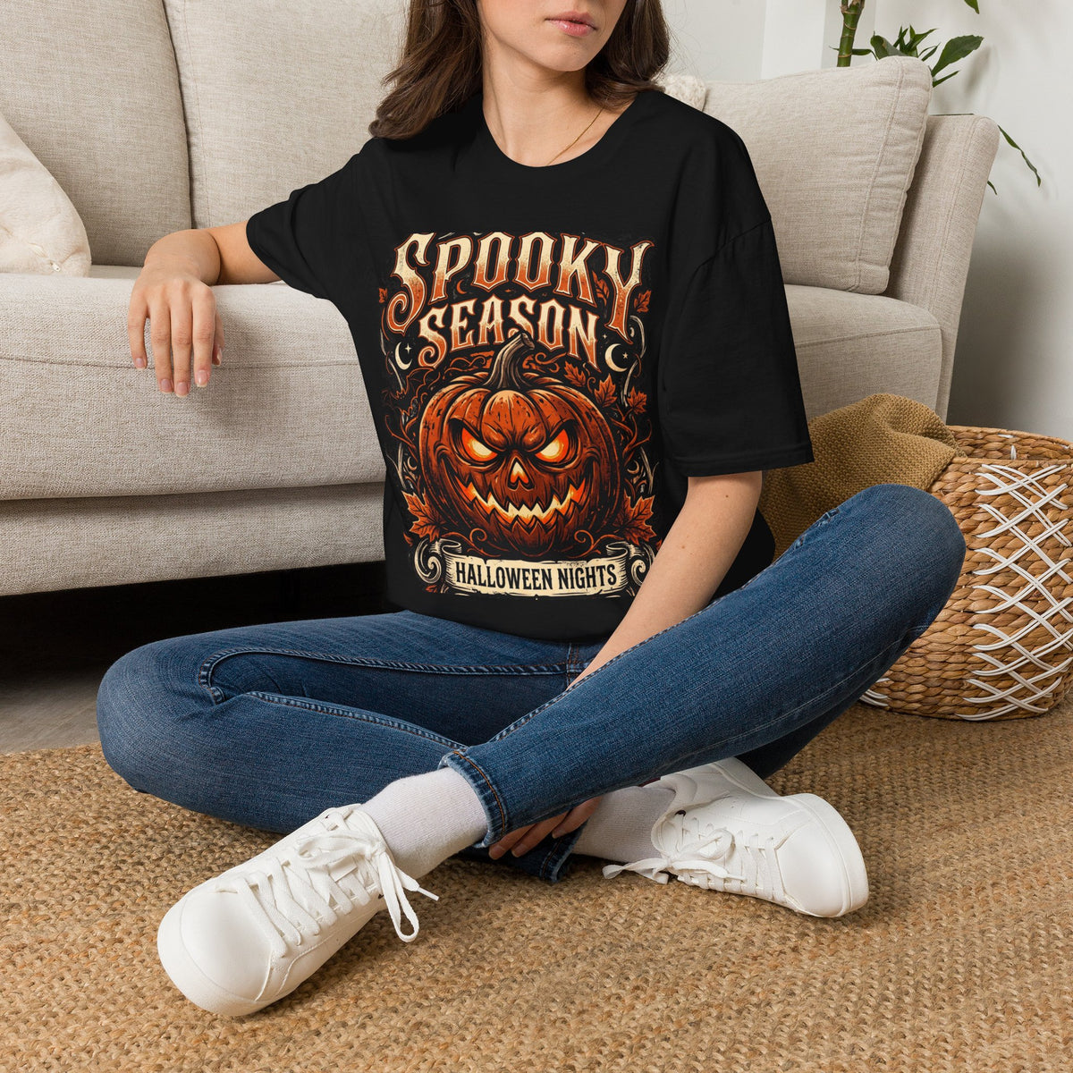 Spooky Season T-Shirt — Vintage Jack-O'-Lantern Halloween Tee