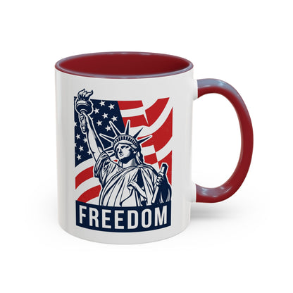 Freedom Statue Accent Coffee Mug — Patriotic Liberty 11/15oz