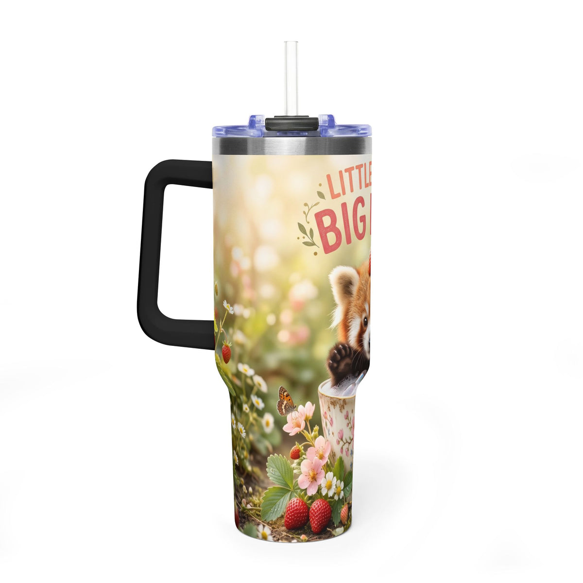 Little Paws Big Love Red Panda 40oz Vacuum Thermal Tumbler