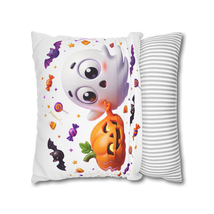 Halloween Ghost & Pumpkin Throw Pillowcase - Cute Spooky Decor