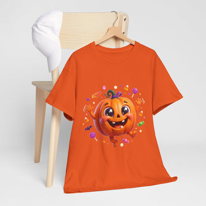 Halloween Pumpkin T‑Shirt — Happy Jack-O'-Lantern Candy Graphic Tee