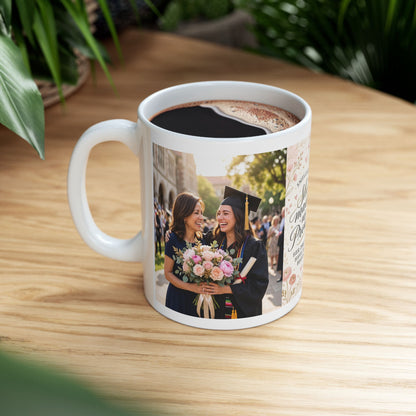“She Made Us Proud” Floral Graduation Ceramic Mug (11oz, 15oz)