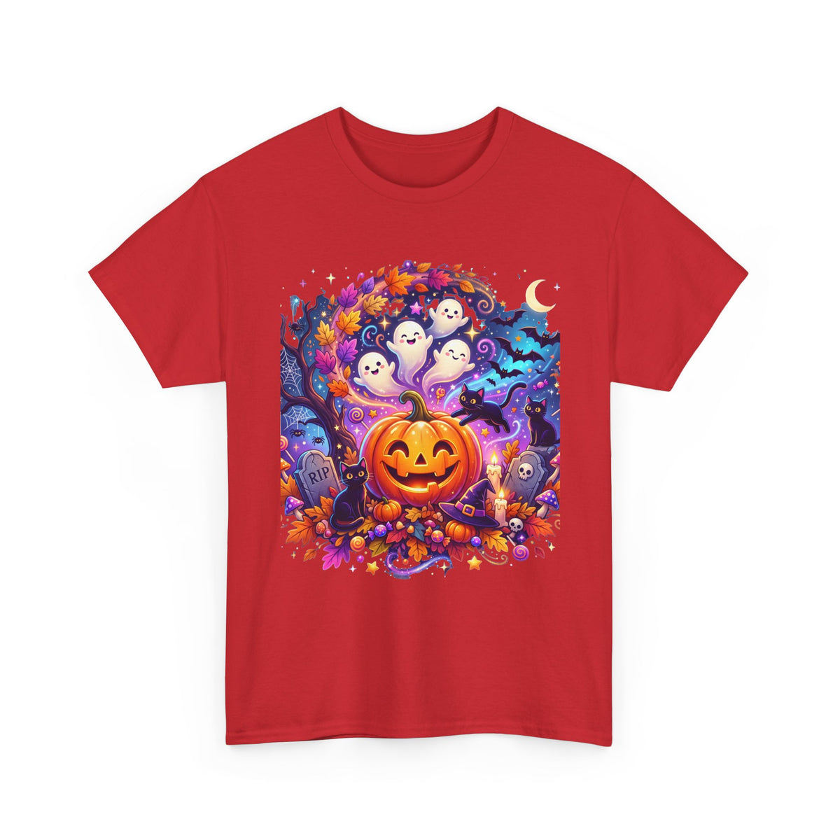 Halloween Pumpkin & Ghosts T-Shirt — Cute Spooky Jack-O'-Lantern Tee