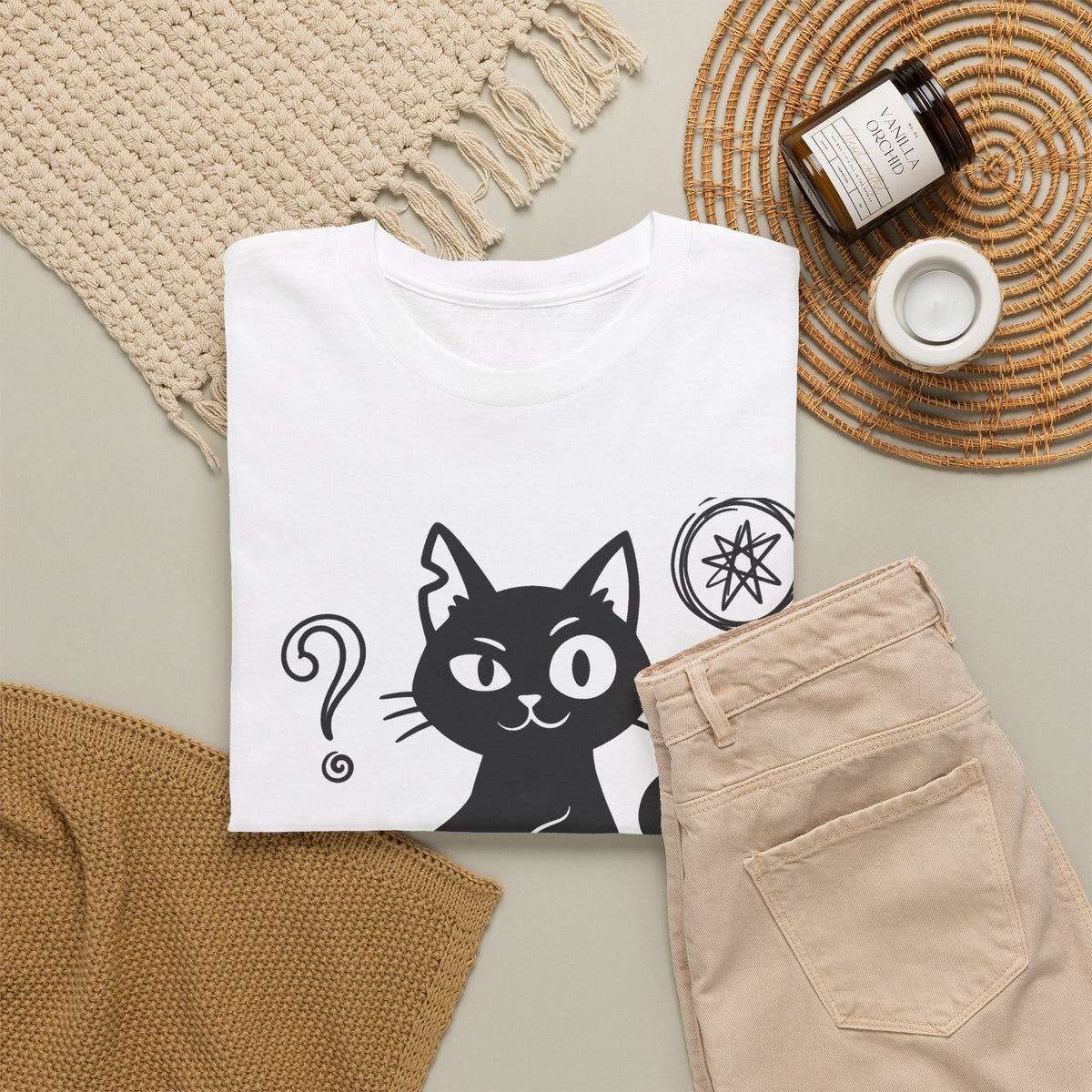 Black Cat Graphic Tee — Cute Cartoon Kitty T-Shirt