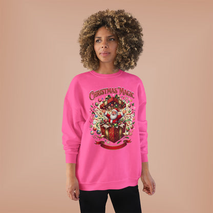 Christmas Magic Crewneck Sweatshirt — Santa Gift Box Holiday Pullover