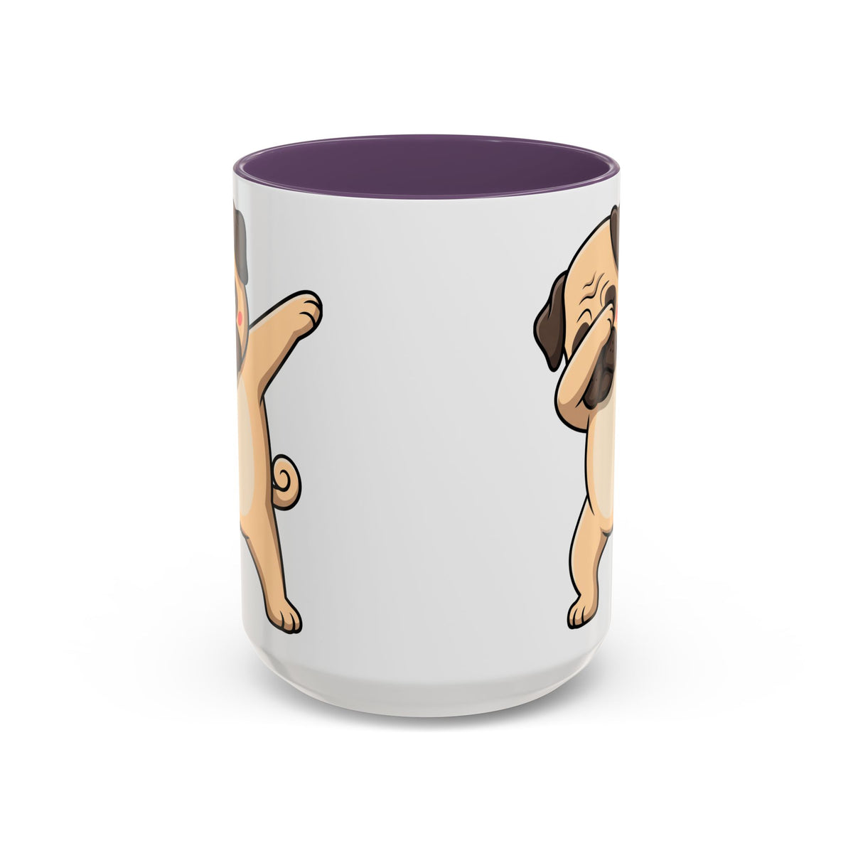 Dabbing Pug Coffee Mug — Cute Dog Accent Mug (11/15 oz)