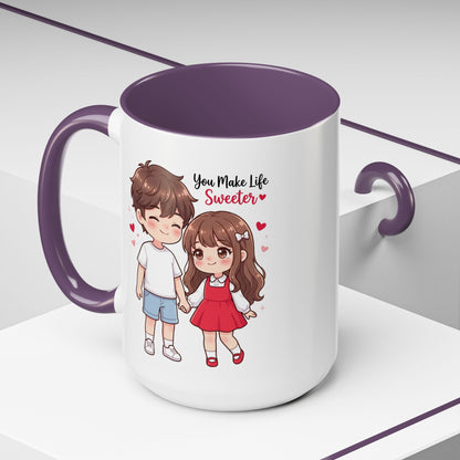 You Make Life Sweeter Couple Coffee Mug