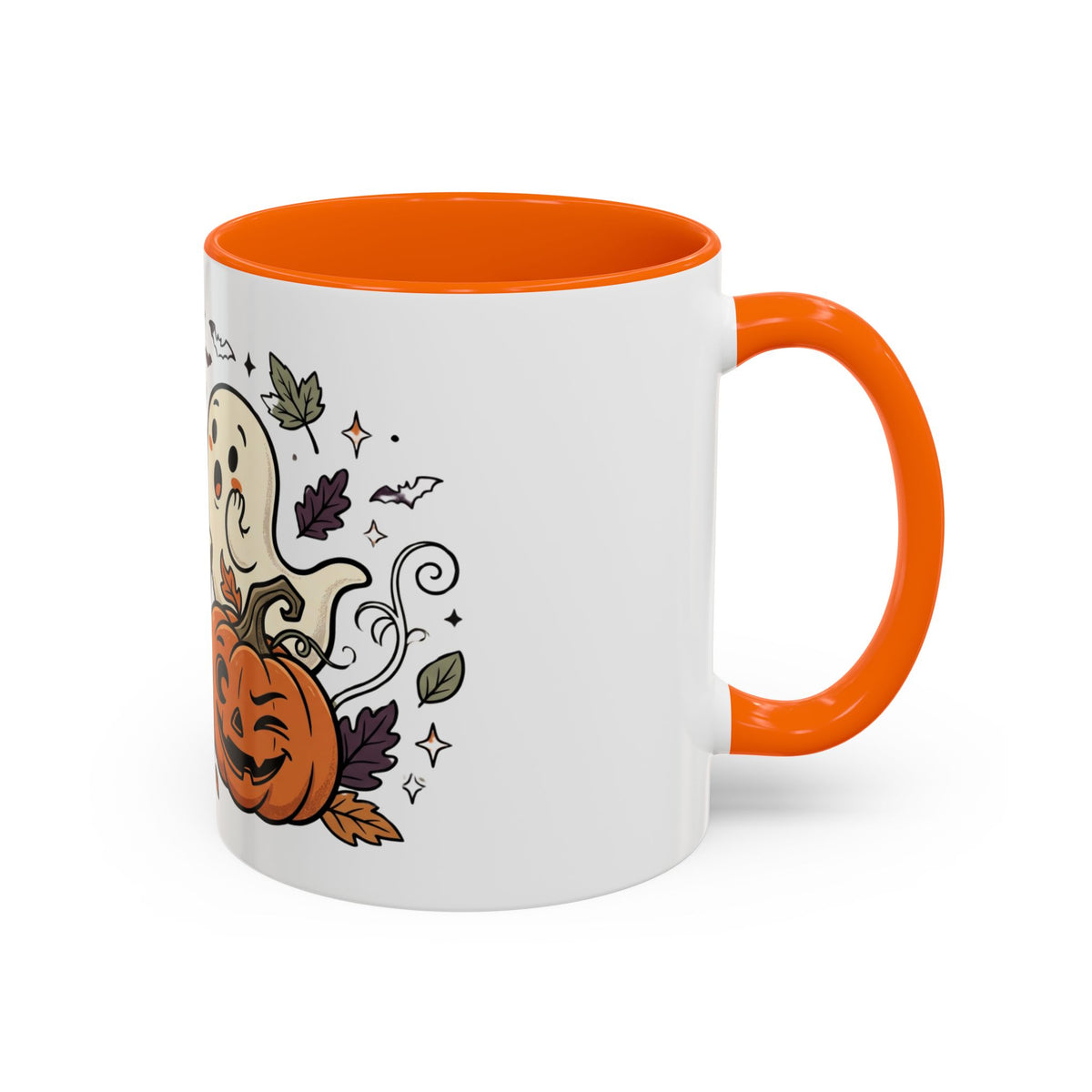 Halloween Ghosts & Pumpkins Coffee Mug — Cute Spooky Accent Mug (11/15oz)
