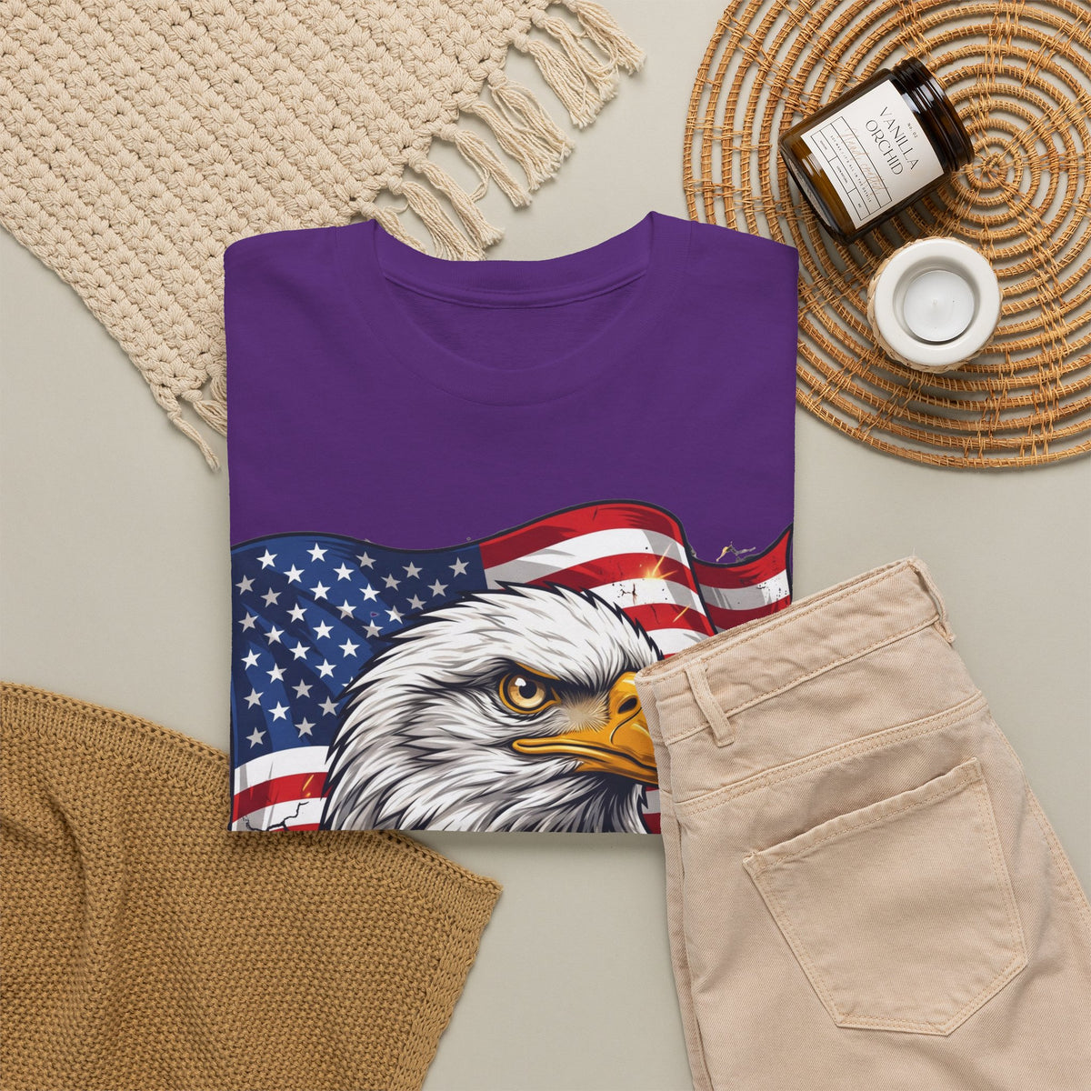 Patriotic Eagle T-Shirt – American Flag Bald Eagle Graphic Tee