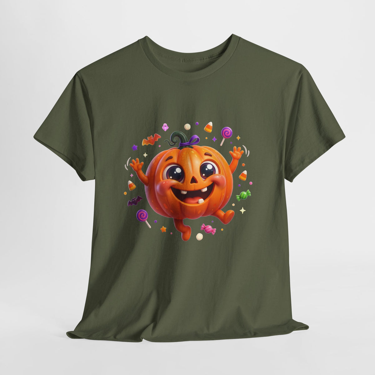Halloween Pumpkin T‑Shirt — Happy Jack-O'-Lantern Candy Graphic Tee