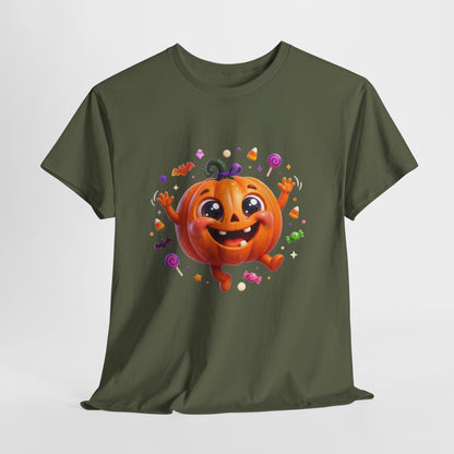 Halloween Pumpkin T‑Shirt — Happy Jack-O'-Lantern Candy Graphic Tee
