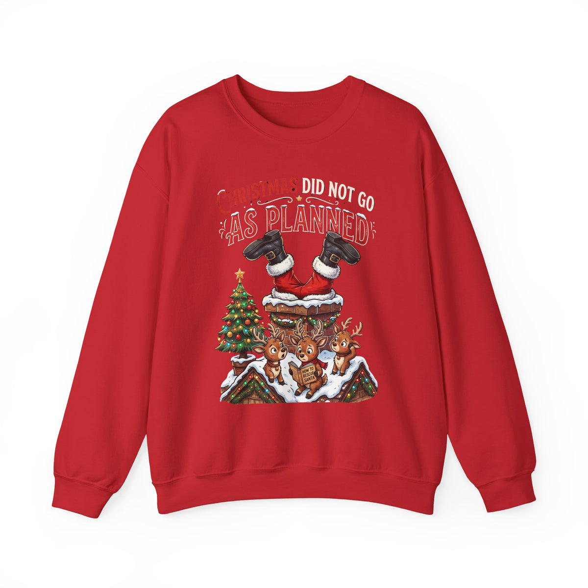 Christmas As Planned Sweatshirt — Funny Santa Tumble Holiday Crewneck