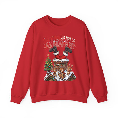 Christmas As Planned Sweatshirt — Funny Santa Tumble Holiday Crewneck