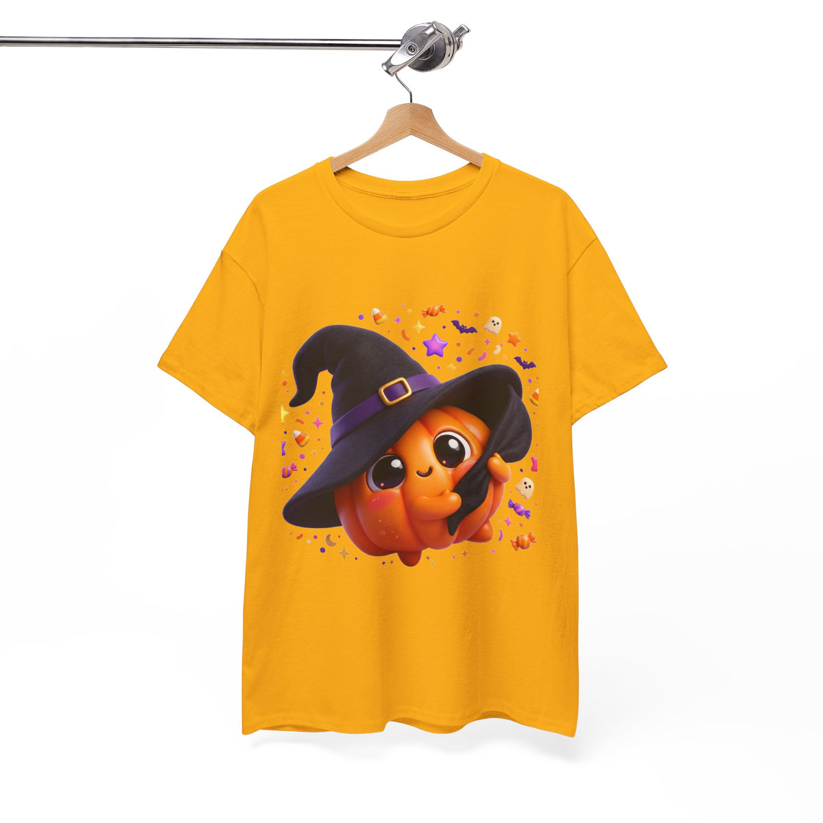 Pumpkin Witch T-Shirt — Cute Halloween Jack-o'-Lantern with Witch Hat