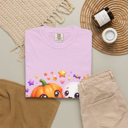 Halloween Pumpkin & Ghost T-Shirt — Cute Spooky Friends Graphic Tee