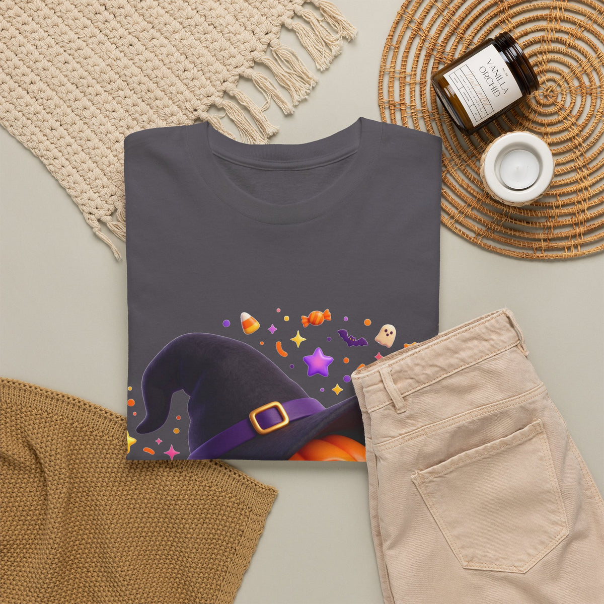 Pumpkin Witch T-Shirt — Cute Halloween Jack-o'-Lantern with Witch Hat