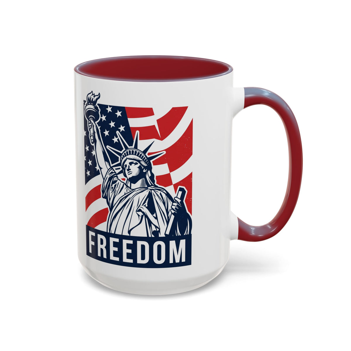 Freedom Statue Accent Coffee Mug — Patriotic Liberty 11/15oz