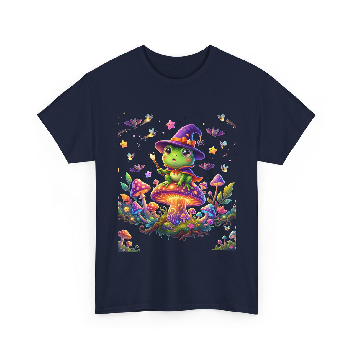 Cute Witch Frog T‑Shirt — Magical Mushroom Halloween Tee
