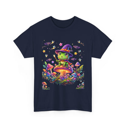 Cute Witch Frog T‑Shirt — Magical Mushroom Halloween Tee