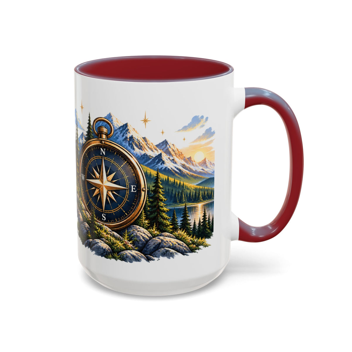 Adventure Compass Mountain Coffee Mug