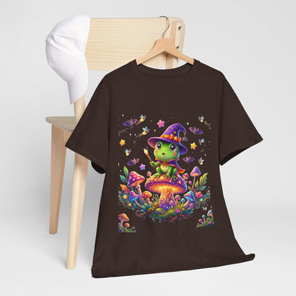 Cute Witch Frog T‑Shirt — Magical Mushroom Halloween Tee