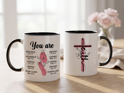 Christian Mug 11Oz, Religious Faith Bible Verse Cup, Christian Gifts for Women, Mom, Inspirational Spiritual Jesus Mug, Godly Coffee Cups, Biblical-Based Birthday Ideas