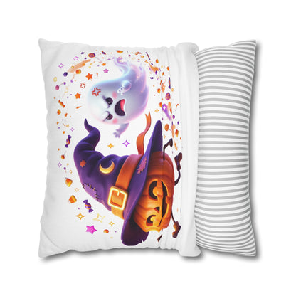 Halloween Pumpkin & Ghost Pillowcase — Cute Spooky Decorative Throw Pillow