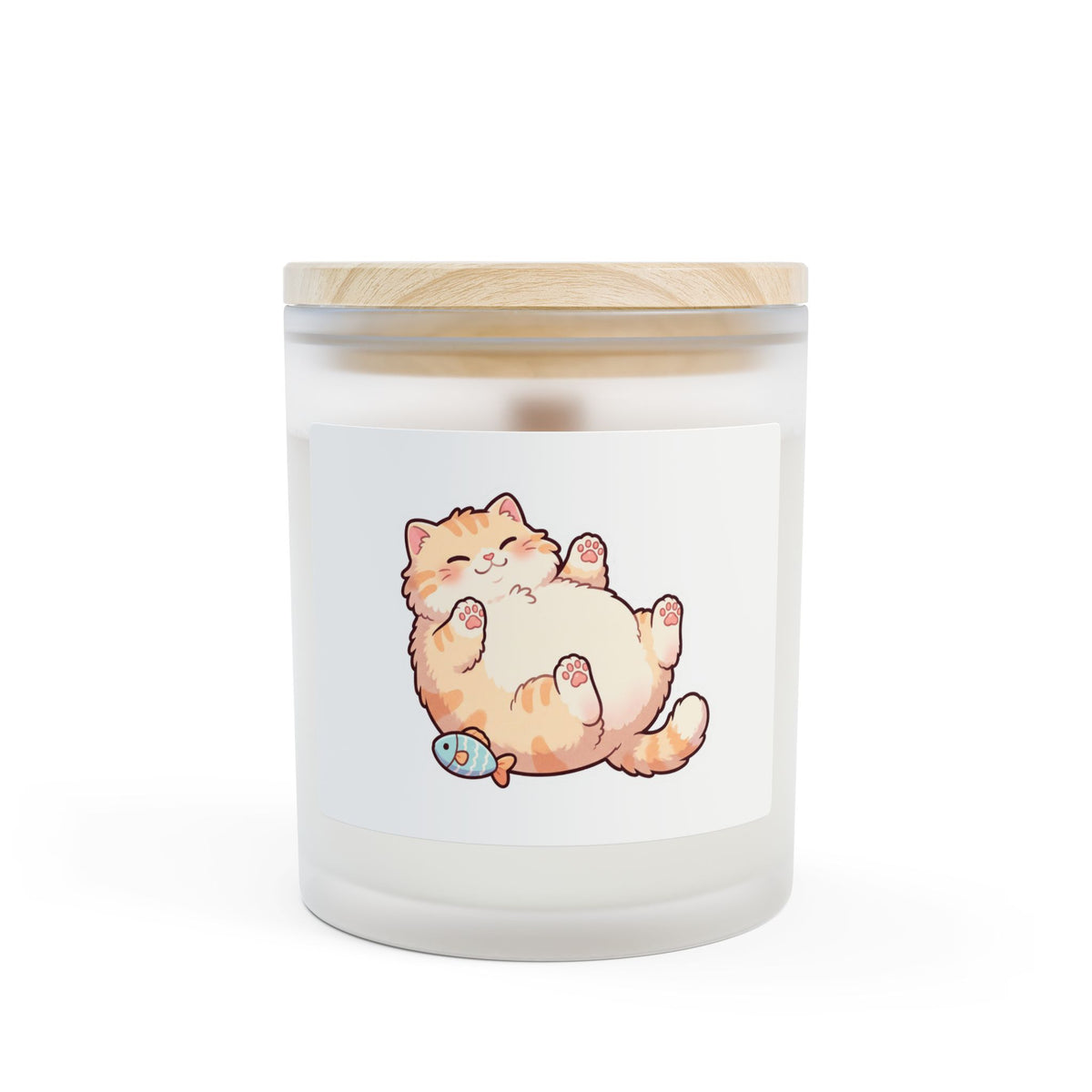 Cat Nap Frosted Glass Candle — 11oz Cozy Kitty Scented Candle