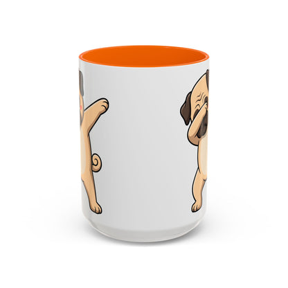 Dabbing Pug Coffee Mug — Cute Dog Accent Mug (11/15 oz)