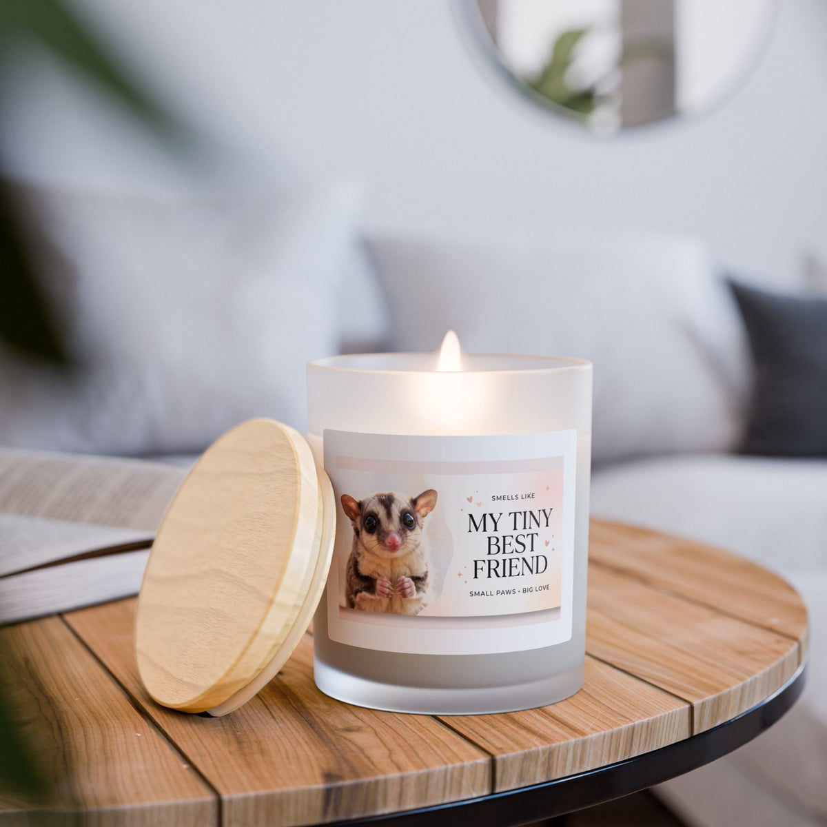 My Tiny Best Friend Frosted Glass Candle — 11oz Pet Lover Scented Candle