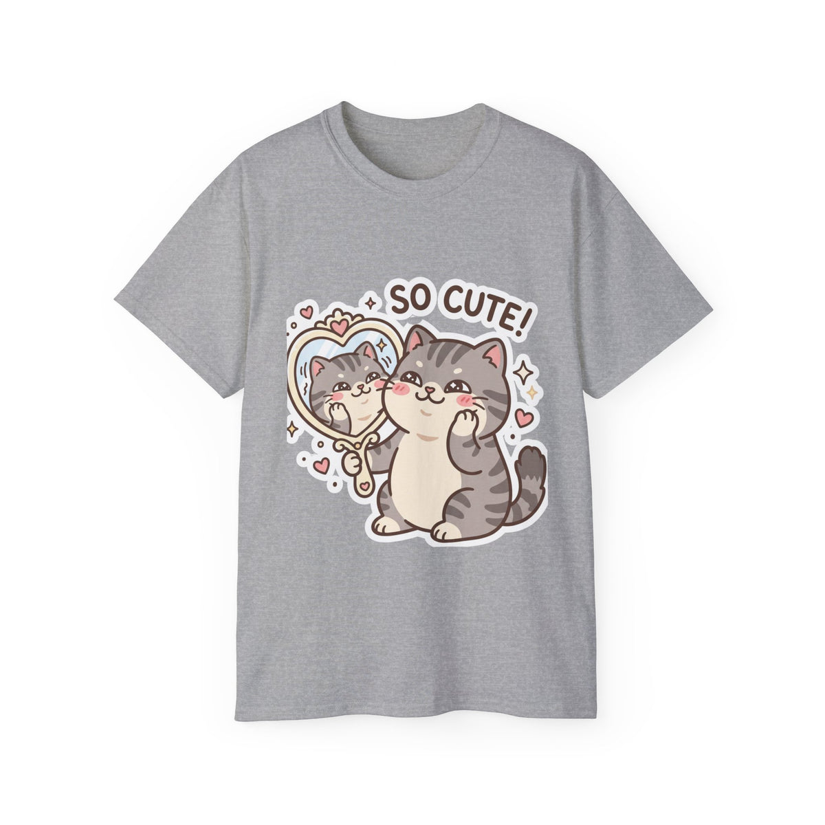 Cute Cat Mirror Tee - "So Cute!" Kawaii Cat T-Shirt