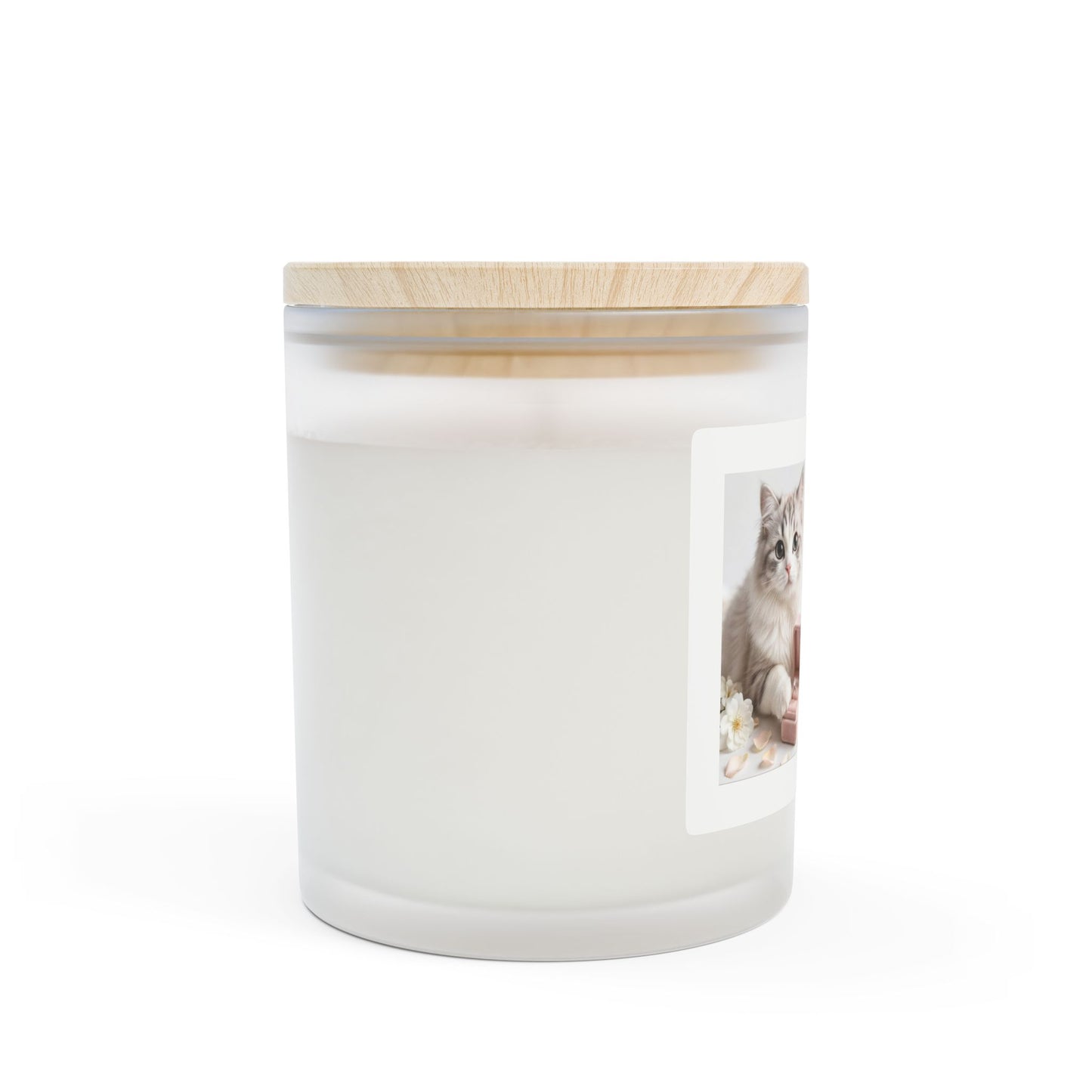 Wedding Proposal Cat Photo Candle – “They Said Yes” Frosted 11oz Scented Candle